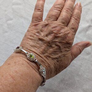 SU Suarti Sterling 7 Gemstone Bracelet 7.5"